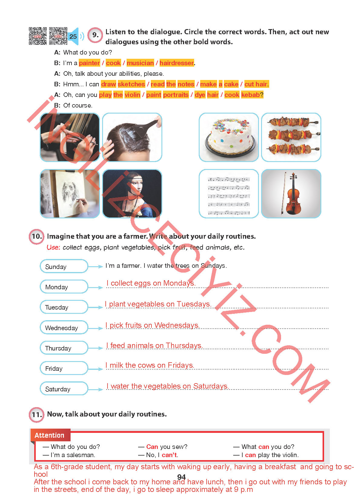 6. Sınıf Hecce Yayıncılık İngilizce Ders Kitabı Sayfa 94 Cevapları