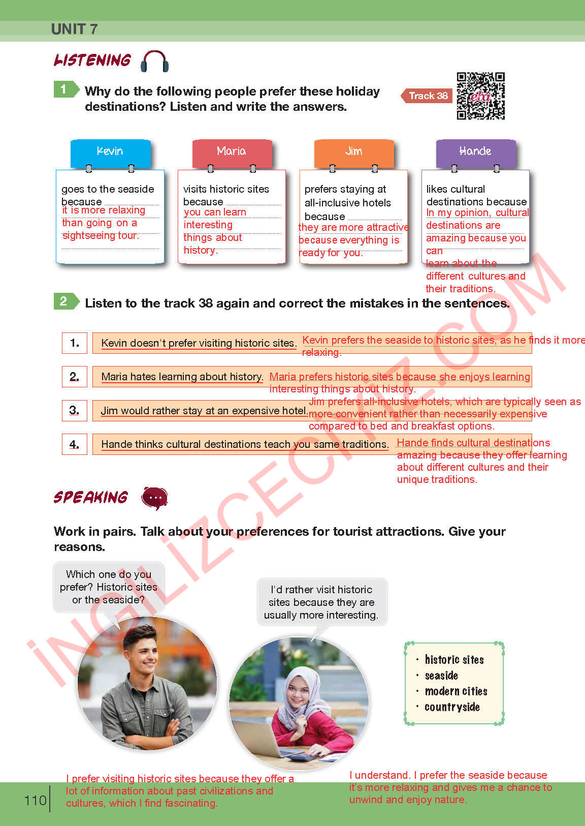 8. Sınıf Bilim Ve Kültür Yayınları İngilizce Ders Kitabı Sayfa 110 Cevapları