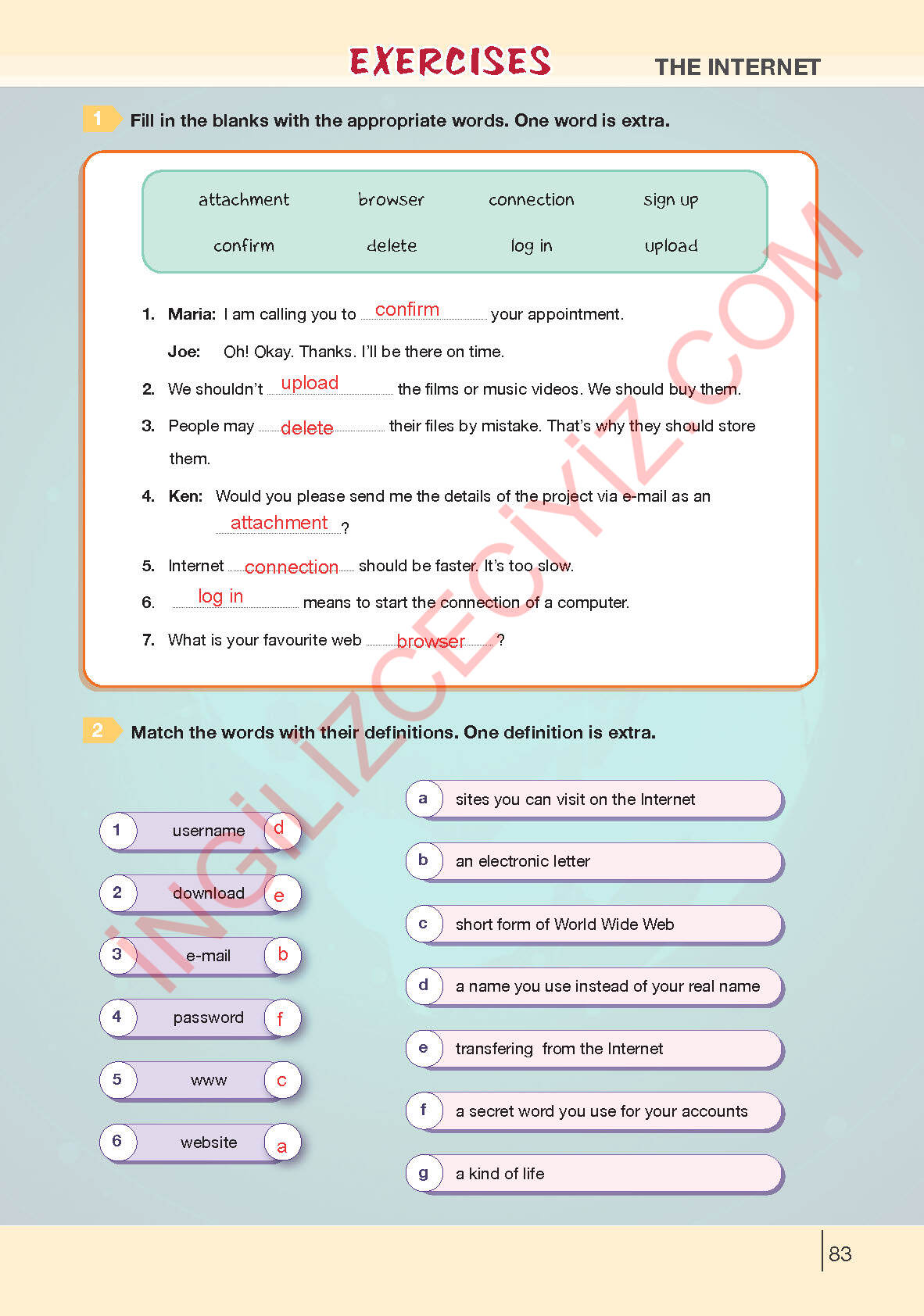 8. Sınıf Bilim Ve Kültür Yayınları İngilizce Ders Kitabı Sayfa 83 Cevapları